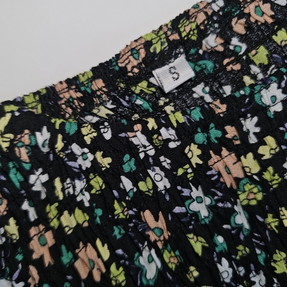 Printed Floral Midi Dress Square Collar Puff Sleeve - Picture 3 of 6